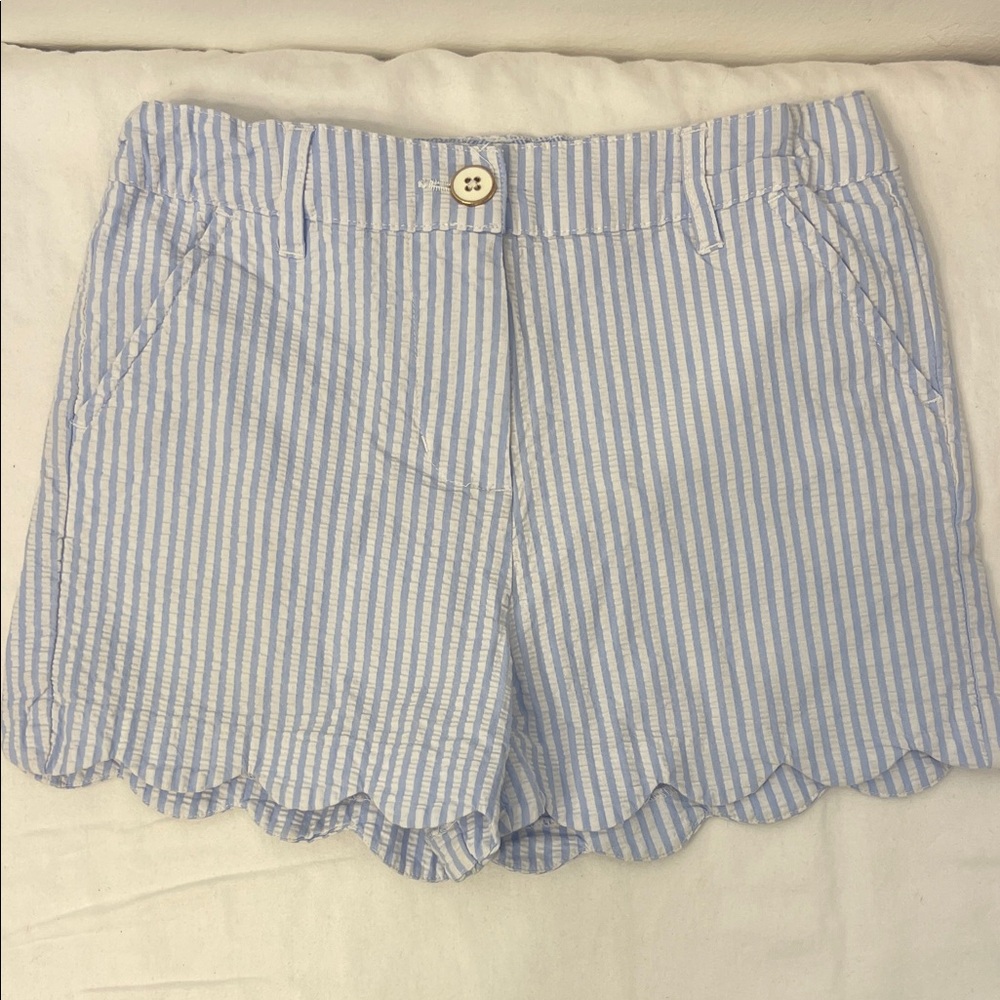 Crown & Ivy Blue Striped Kids Shorts Size 12 EUC - Picture 1 of 5